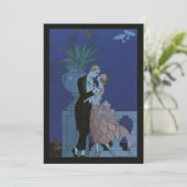 Art Deco Bruidspaar Trouw Save the Date (Staand voorkant)
