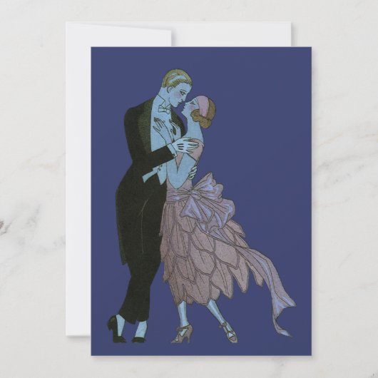 Art Deco Bruidspaar Trouw Save the Date Kaart (Voorkant)