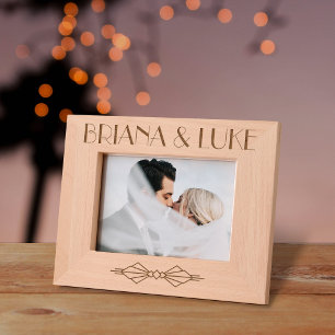 Art Deco bruidsparen of aangepaste tekst voor het Gegraveerde Lijstjes