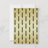 Art Deco Bruiloft Classy Goud Zwart RSVP Reactie Kaartje (Achterkant)
