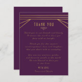 Art Deco Bruiloft Dank u Nota Kaarten (Voorkant / Achterkant)