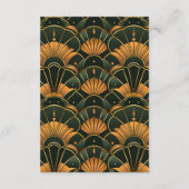 Art Deco bruiloft diamant goud en groen Informatiekaartje (Achterkant)