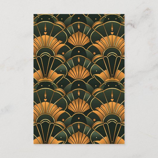 Art Deco bruiloft diamant goud en groen Informatiekaartje (Achterkant)