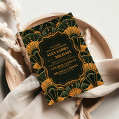 Art Deco bruiloft diamant goud en groen Kaart