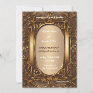 Art Deco Bruiloft Diamond bruin en Gouden folie In Kaart