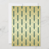 Art Deco Bruiloft Elegant Goud Groen Grote Gatsby Kaart (Achterkant)
