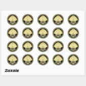 Art Deco Bruiloft Elegant Goud Zwart Grote Gatsby Ronde Sticker (Vel)