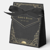 Art deco bruiloft favorietentas bedankdoosjes (Voorkant)