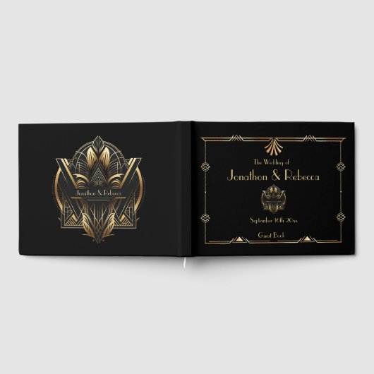  Art Deco bruiloft Gastenboek (Volledig)