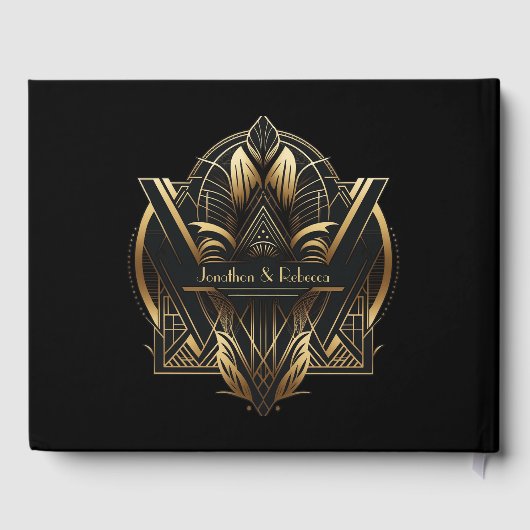  Art Deco bruiloft Gastenboek (Achterkant)