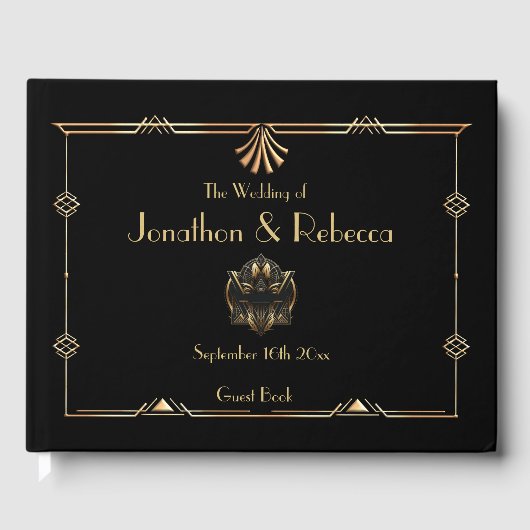  Art Deco bruiloft Gastenboek (Voorkant)