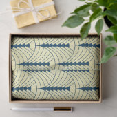 Art Deco Bruiloft Goud Blauw Palmetto Patroon Tissuepapier (Geschenk)
