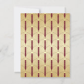 Art Deco Bruiloft Goud Bourgondië RSVP Reactie Kaart (Achterkant)