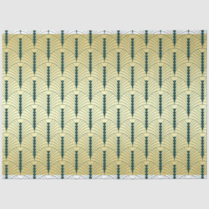 Art Deco Bruiloft Goud Groen Palmetto Patroon Tissuepapier