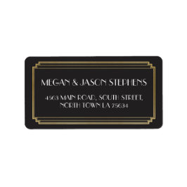 Art Deco Bruiloft Goud Retouradres Label Art