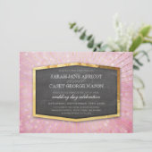 ART DECO BRUILOFT goud sunburst grijs bokeh roze Kaart (Staand voorkant)