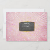ART DECO BRUILOFT goud sunburst grijs bokeh roze Kaart (Achterkant)