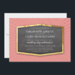 ART DECO BRUILOFT goud sunburst krijtbord koraal Kaart<br><div class="desc">OPMERKING - de gouden folie look is een gedrukt afbeelding Een geweldige gatsby, 1940's flapper stijl geïnspireerd uitnodigingsontwerp voor uw BRUILOFT of andere gebeurtenis, zoals een VERLOVING of SPECIAAL JUBILEUM. Wow je vrienden en familie met dit kleine nummer ;D Setup als een sjabloon het is eenvoudig voor u om uw...</div>