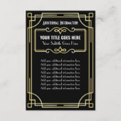 Art Deco Bruiloft Goud Zwart Aanvullende informati Informatiekaartje (Voorkant)