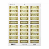 Art Deco Bruiloft Goud Zwart Elegant Retouradres Etiket (Full Sheet)