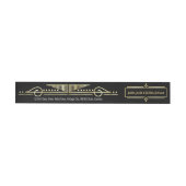 Art Deco Bruiloft Goud Zwart Gatsby Retouradres (Individueel)