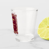 Art Deco Bruiloft Groomsman Goud Bourgogne Favor Shot Glas (Rechts)