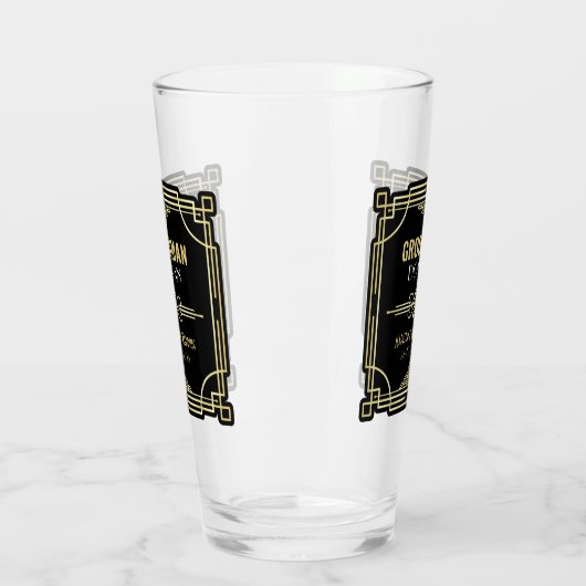 Art Deco Bruiloft Groomsman Goud Zwart Favor jaren Glas (Links)