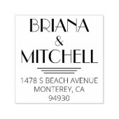 Art Deco bruiloft koppels of familie retour adres Zelfinktende Stempel (Design)