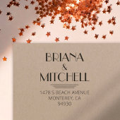 Art Deco bruiloft koppels of familie retour adres Zelfinktende Stempel