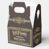 Art Deco Bruiloft Liefde & Bedankt Gouden Chocolad Bedankdoosjes (Geopend)