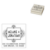 Art Deco Bruiloft Lijst Retouradres Rubberstempel