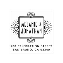 Art Deco Bruiloft Lijst Retouradres