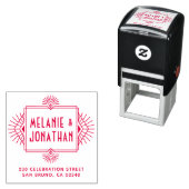 Art Deco Bruiloft Lijst Retouradres Zelfinktende Stempel (In situ)