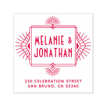 Art Deco Bruiloft Lijst Retouradres