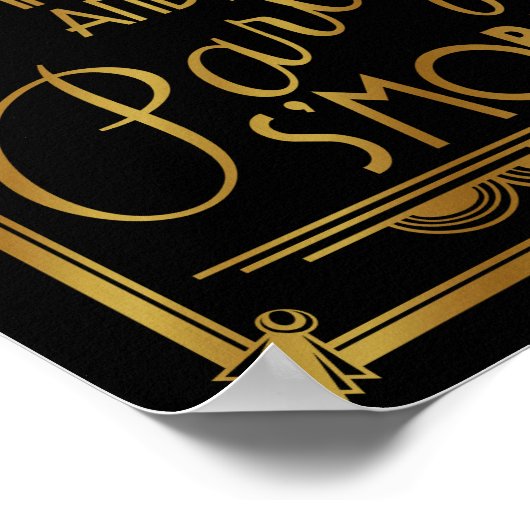art deco bruiloft , meer feestbord , goud , gatsby poster (Hoek)