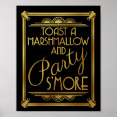 art deco bruiloft , meer feestbord , goud , gatsby poster (Voorkant)