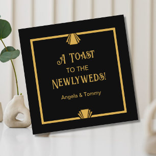 Art Deco bruiloft Onderzetters   Gepersonaliseerde
