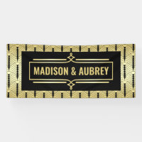 Art Deco Bruiloft Receptie Diner Party Goud Zwart