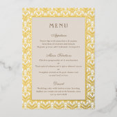 Art Deco Bruiloft Receptie Menu Goudfolie Kaart (Voorkant)