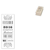 Art Deco Bruiloft Retouradres Custom Rubberstempel (Gestempeld)