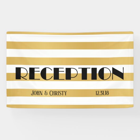 Art Deco  bruiloft Spandoek (Horizontaal)