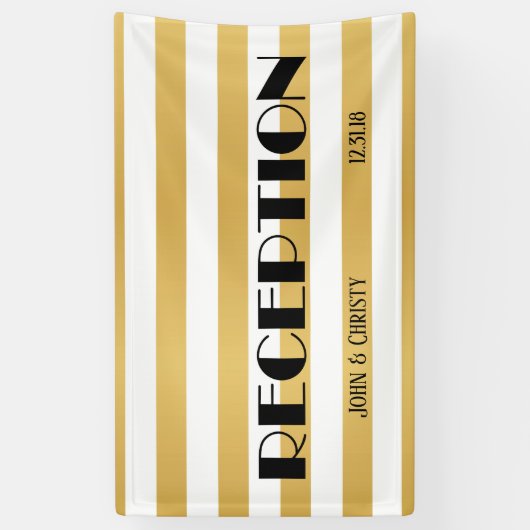 Art Deco  bruiloft Spandoek (Verticaal)