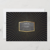 ART DECO BRUILOFT UITNODIGEN goud sunburst krijtbo Kaart (Achterkant)