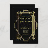 Art Deco Bruiloft uitnodiging jaren '20 Gatsby (Voorkant / Achterkant)