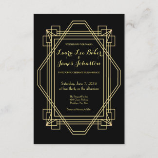 Art Deco Bruiloft uitnodiging jaren '20 Gatsby