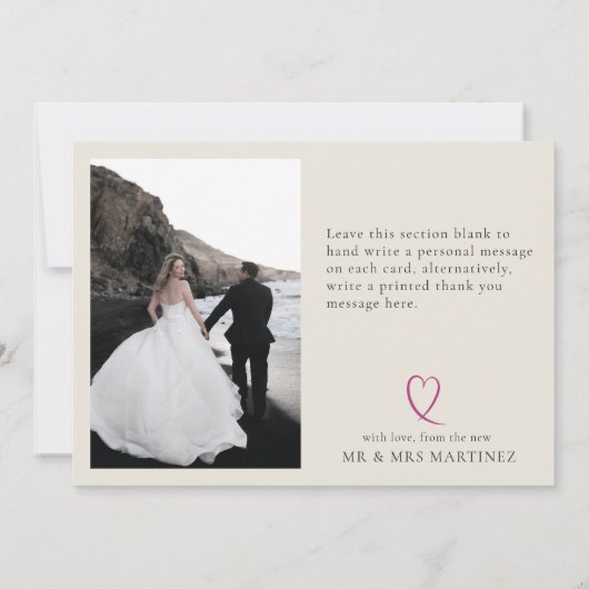  Art Deco Bruiloft Zwart Bone Bedankkaart (Achterkant)