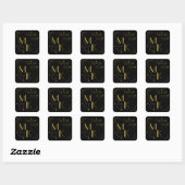 Art Deco Bruiloft Zwart Goud Dank u Sticker (Vel)