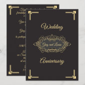 Art Deco bruiloftsjubileumfeest Kaart (Voorkant / Achterkant)