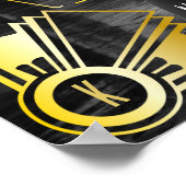 Art Deco Bruiloftsontvangst Welkom Goud Foto Poster (Hoek)