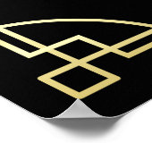 Art Deco Bruiloftsontvangst Welkom Voeg uw foto to Poster (Hoek)